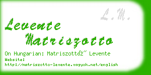 levente matriszotto business card